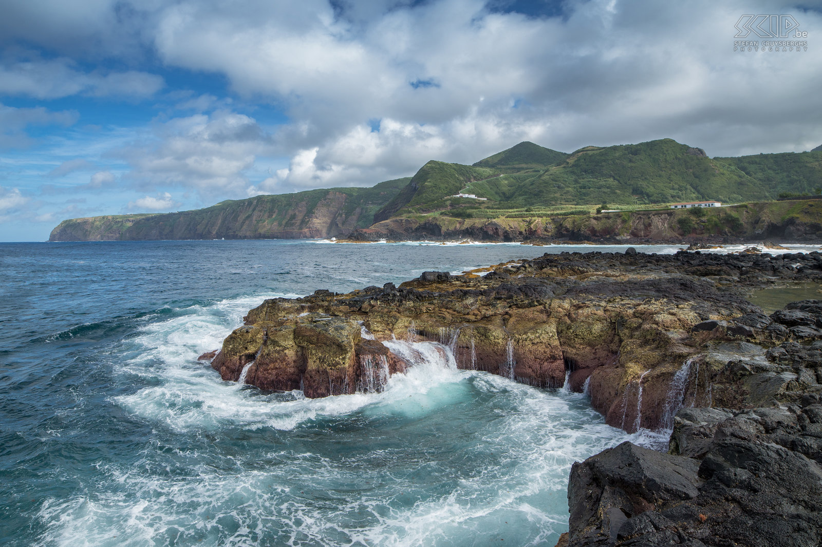 Mosteiros The rocky coasts with small natural falls at the northern edge of Mosteiros at the west coast of São Miguel. Stefan Cruysberghs